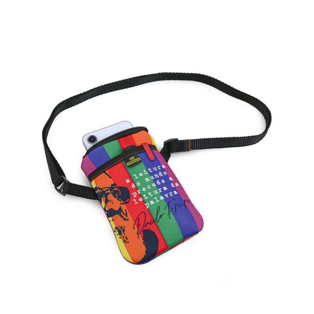 BOLSA CELULAR TERTÚLIA - PAULO FREIRE - Colorida
