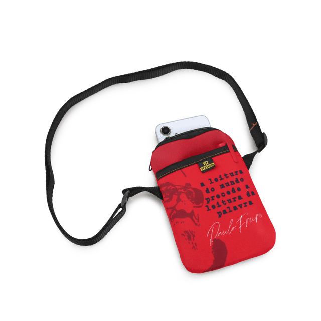 BOLSA CELULAR TERTÚLIA - PAULO FREIRE - Vermelha