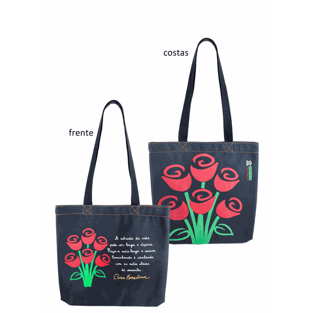 BOOK BAG CORA CORALINA SEMENTES - Preta