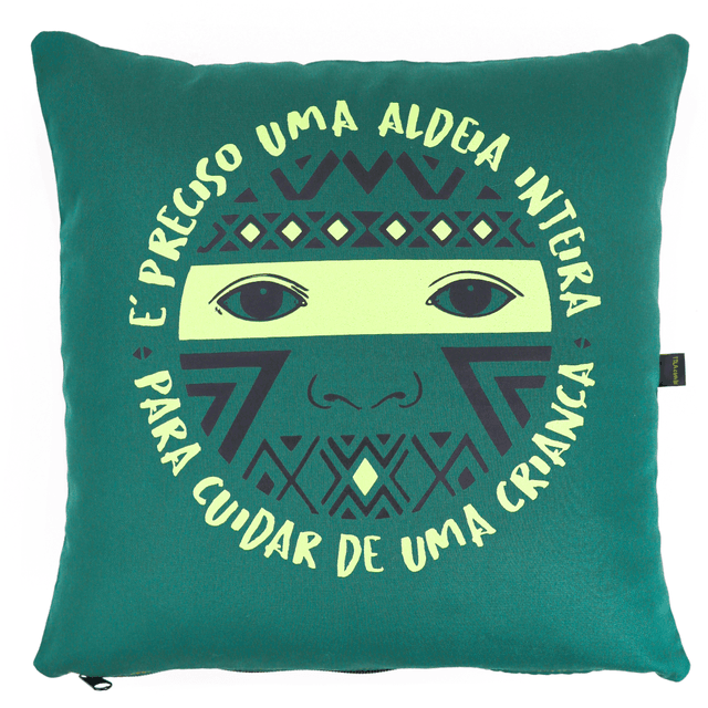 CAPA DE ALMOFADA ALDEIA - Musgo