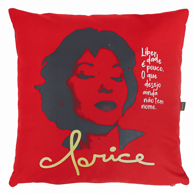 CAPA DE ALMOFADA CLARICE LISPECTOR - Vermelha