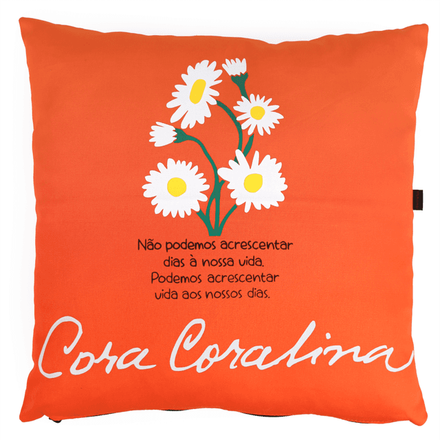 CAPA DE ALMOFADA CORA CORALINA VIDA - Laranja 