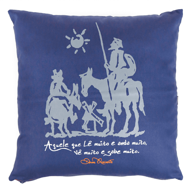 CAPA DE ALMOFADA DOM QUIXOTE - Marinho