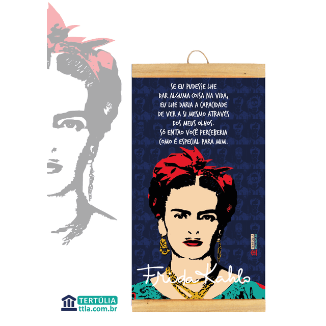 FLÂMULA FRIDA KAHLO OLHOS - Azul