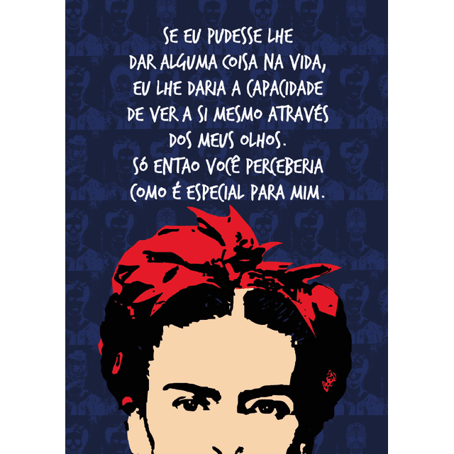 FLÂMULA FRIDA KAHLO OLHOS - Azul