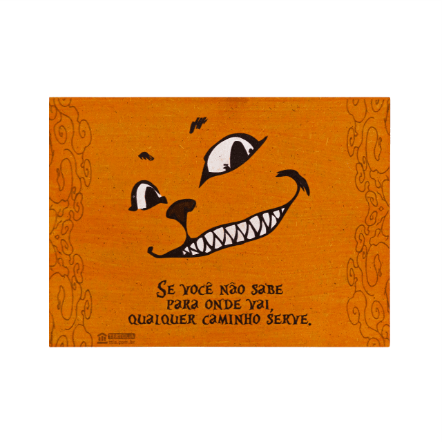 Mundo Alice - Quadrinho Gato Cheshire Sorriso