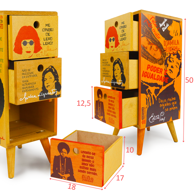 Gaveteiro Mulheres - 3 Gavetas