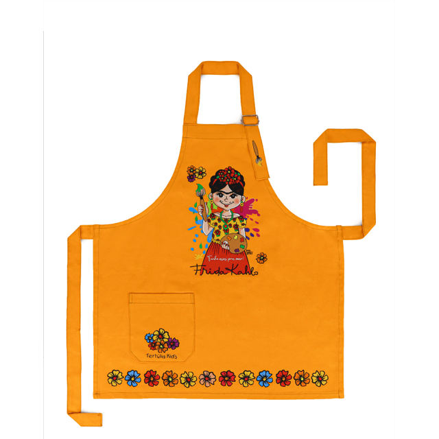 AVENTAL INFANTIL - Frida Kahlo - Amarelo