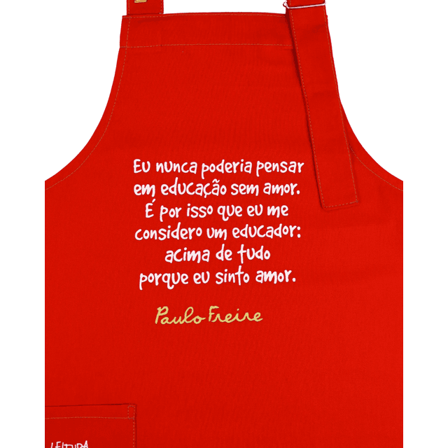 AVENTAL PAULO FREIRE - Vermelho
