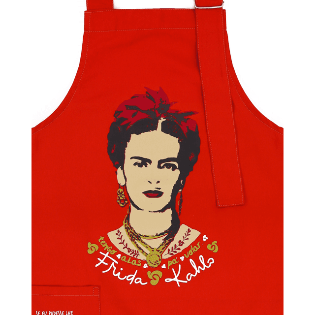 AVENTAL FRIDA KAHLO - Vermelho