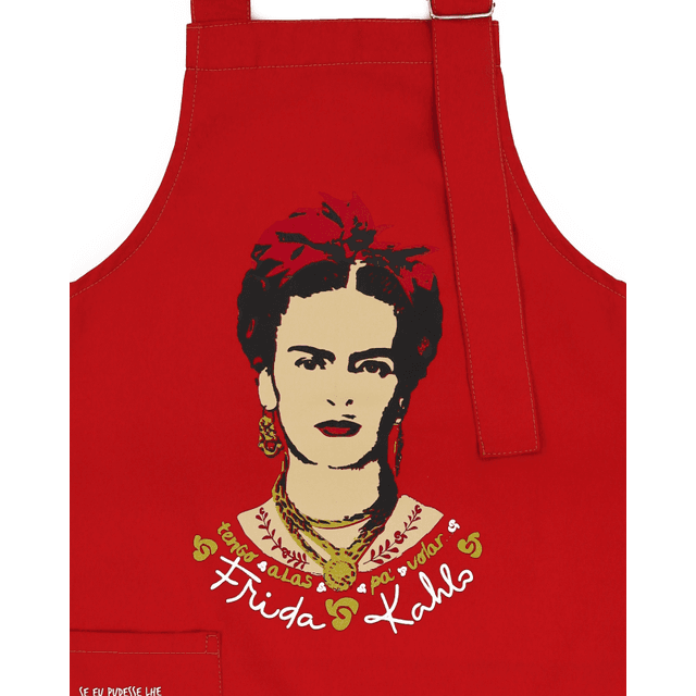 AVENTAL FRIDA KAHLO - Vermelho