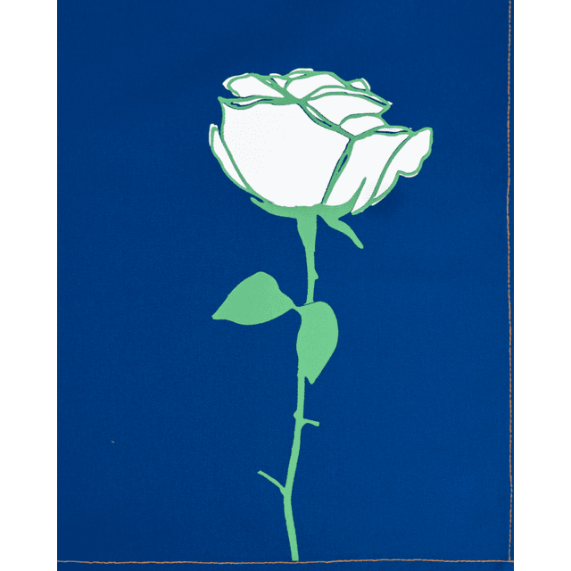 AVENTAL IEMANJÁ FLORES BRANCAS - Azul