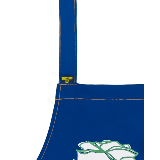 AVENTAL IEMANJÁ FLORES BRANCAS - Azul