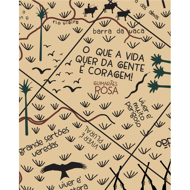 FUROSHIKI GUIMARÃES ROSA - CRU - 70X70