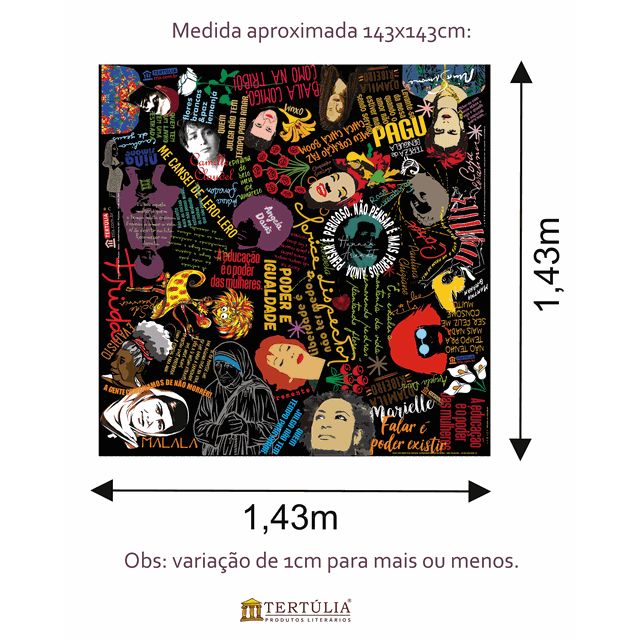 TOALHA DE MESA MULHERES - fundo preto