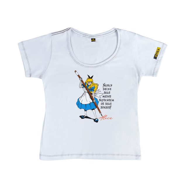 Babylook Mundo Alice - Branca