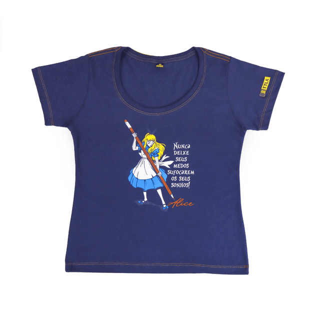 Babylook Mundo Alice - Marinho