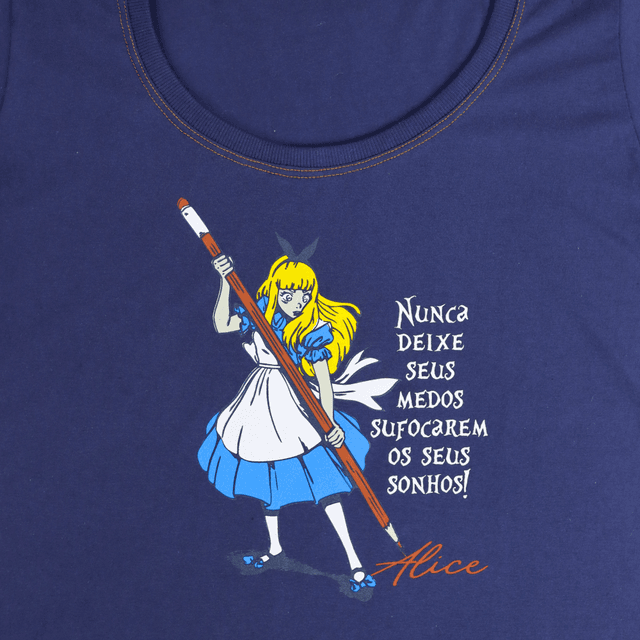 Babylook Mundo Alice - Marinho