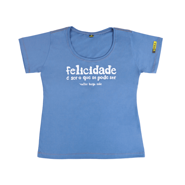 Babylook Valter Hugo Mãe Felicidade - Azul Claro