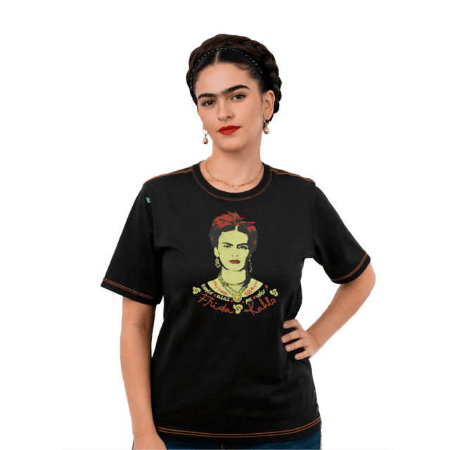 Camiseta Frida Kahlo Alas - Preta
