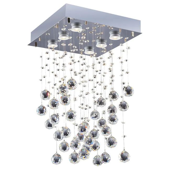 PLAFON BRILHANTE QUADRADO 6 LÂMPADAS BRONZEARTE