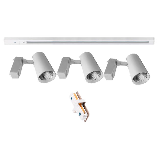 KIT 3 SPOT 7W COM TRILHO 1 METRO BRANCO KIAN