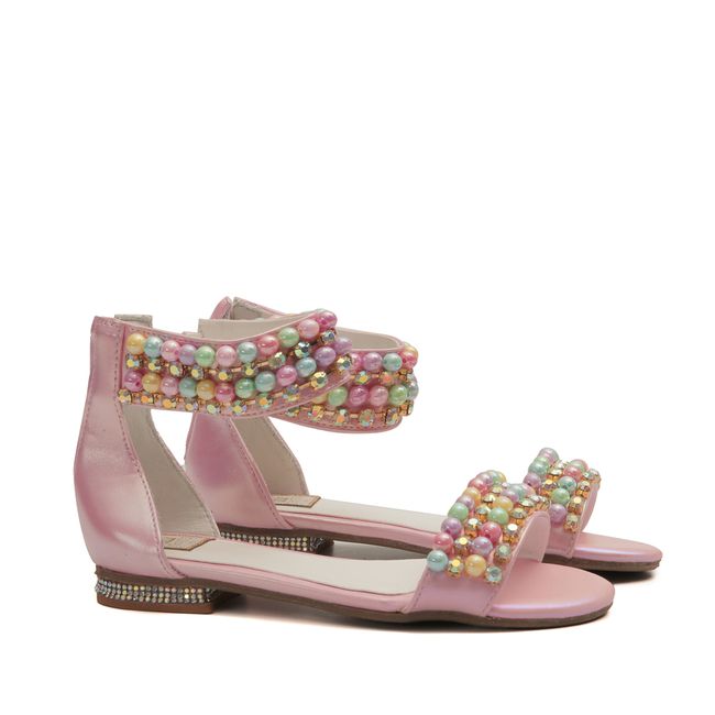 Sandália Holográfico Rosa Festa Infantil Gats