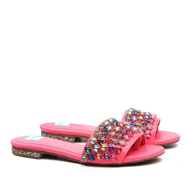 Flat Rosa Strass Colorido Gats Outlet