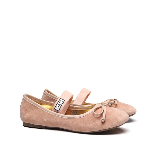 Gats Ballet Flats Veludo Blush Gats