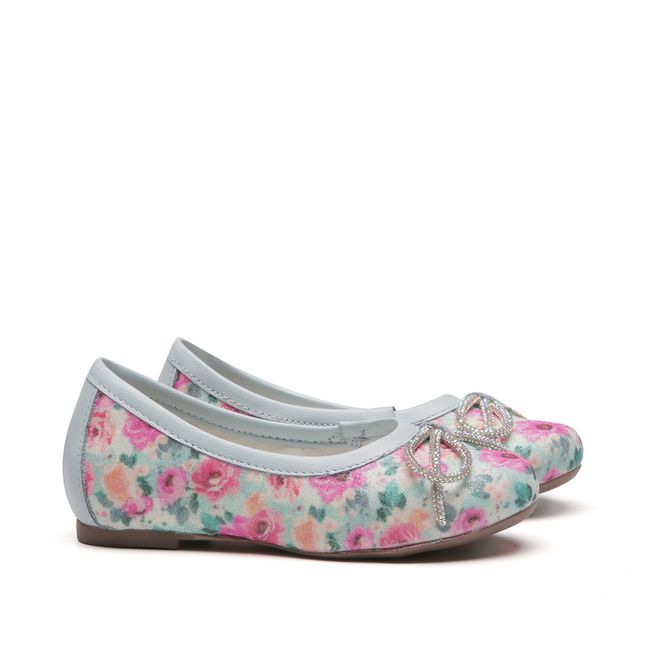 Sapatilha Glitter Floral Infantil Gats