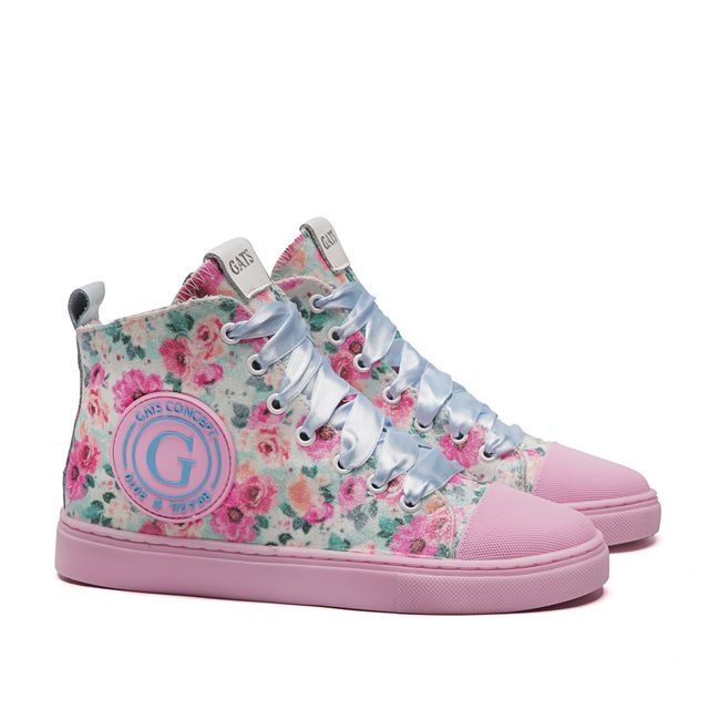 Tênis High Stary Gliter Floral Infantil Gats