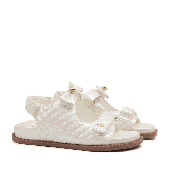 Sandália Papete Holográfico Branco Feminina Gats