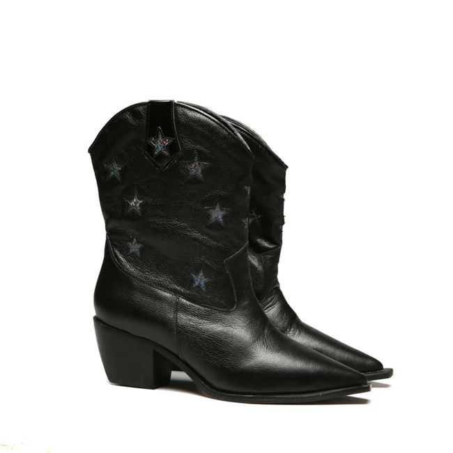 Bota Celine Western Baby Preto Feminino Gats