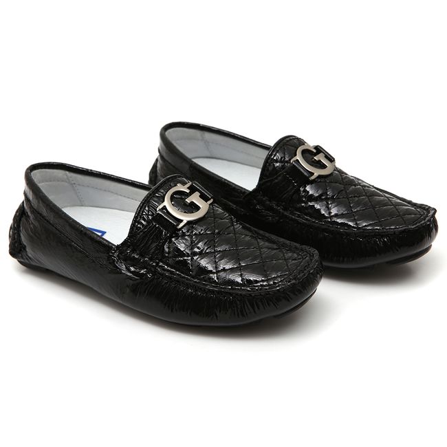 Mocassim Masculino Verniz Preto Infantil Gats