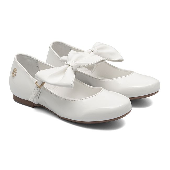 Sapato Boneca Laço Branco Infantil Gats 