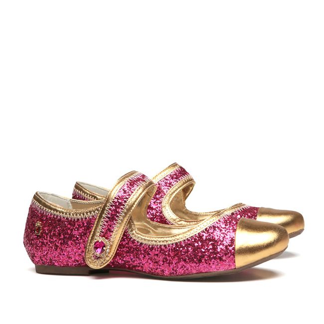 Sapatilha Glitter Rosa Costura Infantil Gats