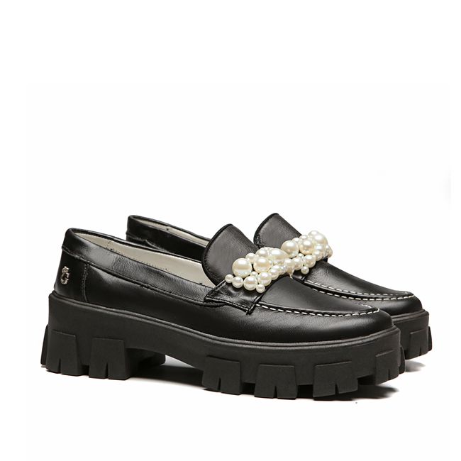 Mocassim Perolas Preto Feminino Gats 