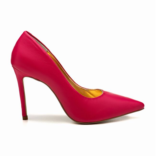 Sapato Scarpin Salto Alto Valentina Couro Pink Outlet