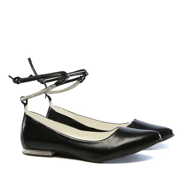 Sapatilha Tornozeleira Strass Preto Infantil Gats 
