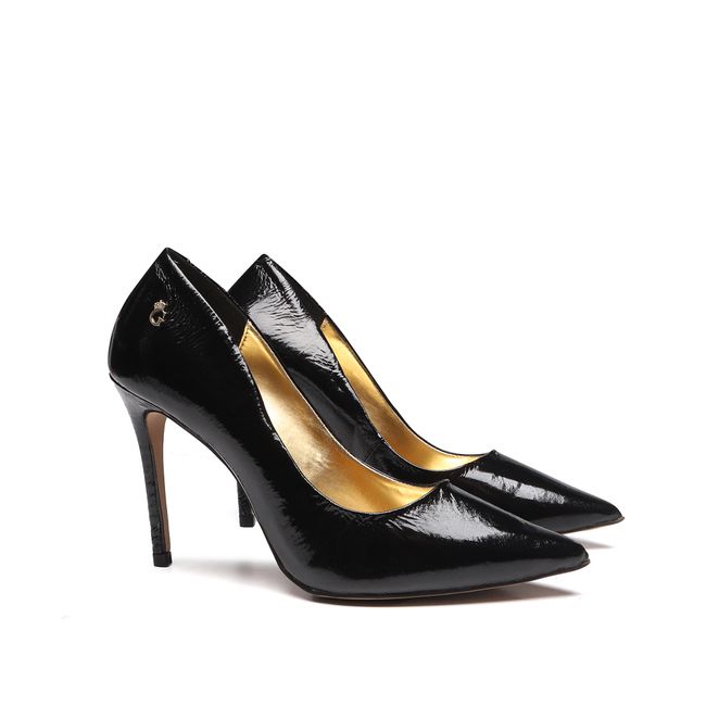 Sapato Scarpin Valentina Verniz Preto Gats