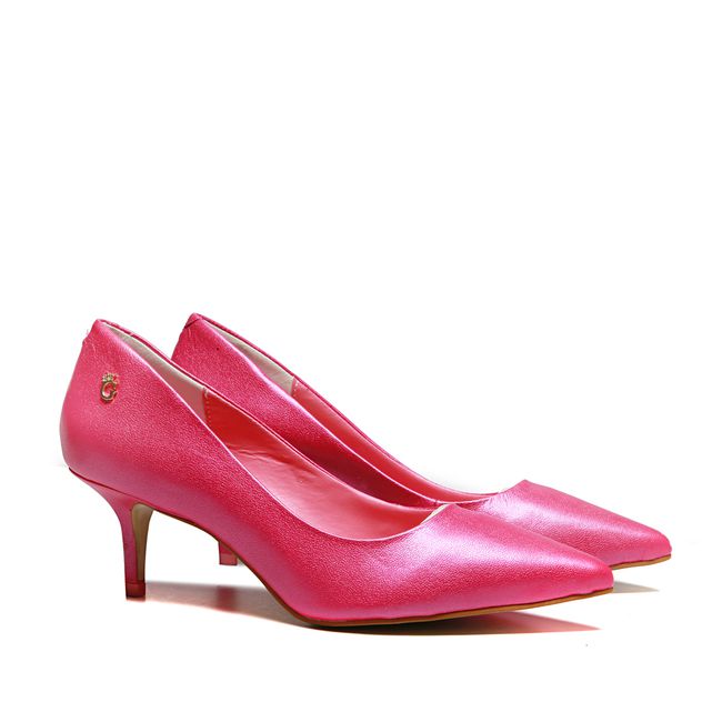 Sapato Scarpin Baixo Couro Cinty Pink Feminino Gats