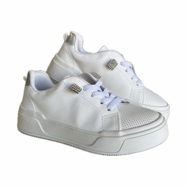 Tênis Infantil Ortofino Feminino Branco Glitter -... - LEPETI 