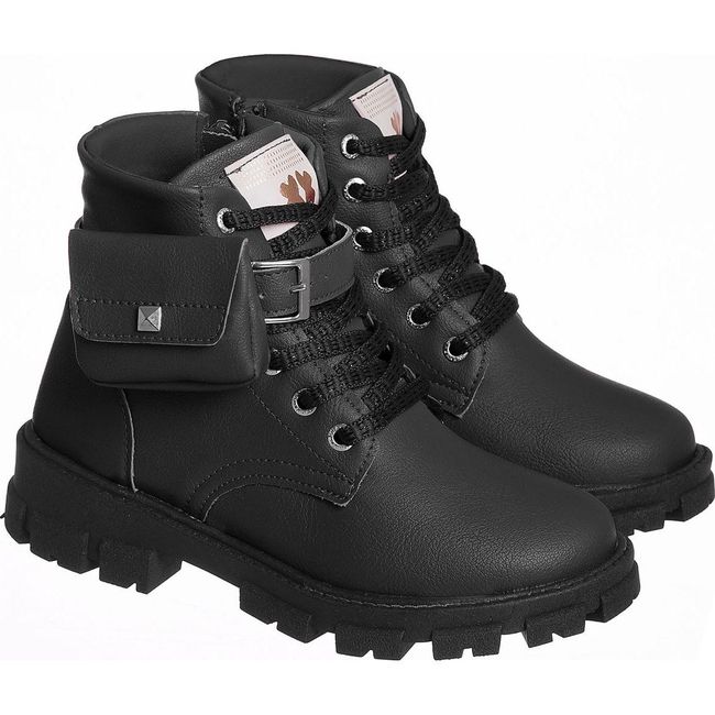 Coturno Infantil Xuá Xuá Feminino Preto - Ref165 - LEPETI 