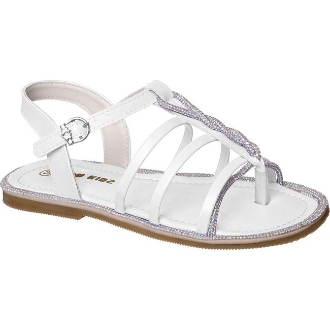 Sandália Infantil Xuá Xuá Feminina Branca Strass -... - LEPETI 