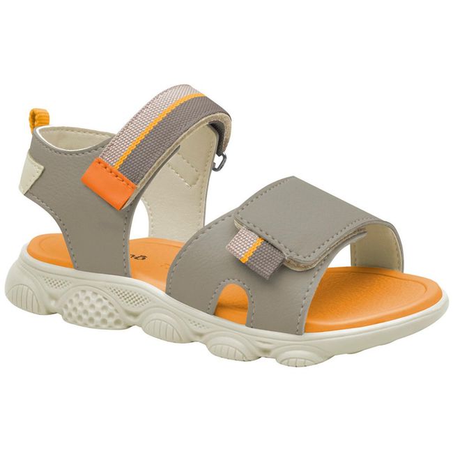 Sandália Infantil Ortofino Masculino Taupe Laranja... - LEPETI 