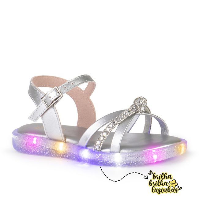 Sandália Infantil Mini Sua Cia Feminina Strass Led... - LEPETI 