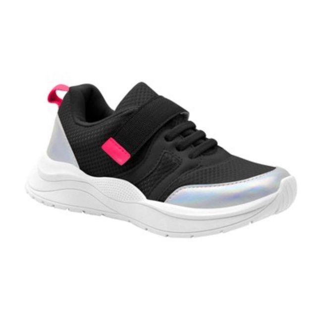 Tênis Infantil Ortofino Feminino Esportivo Preto/R... - LEPETI 