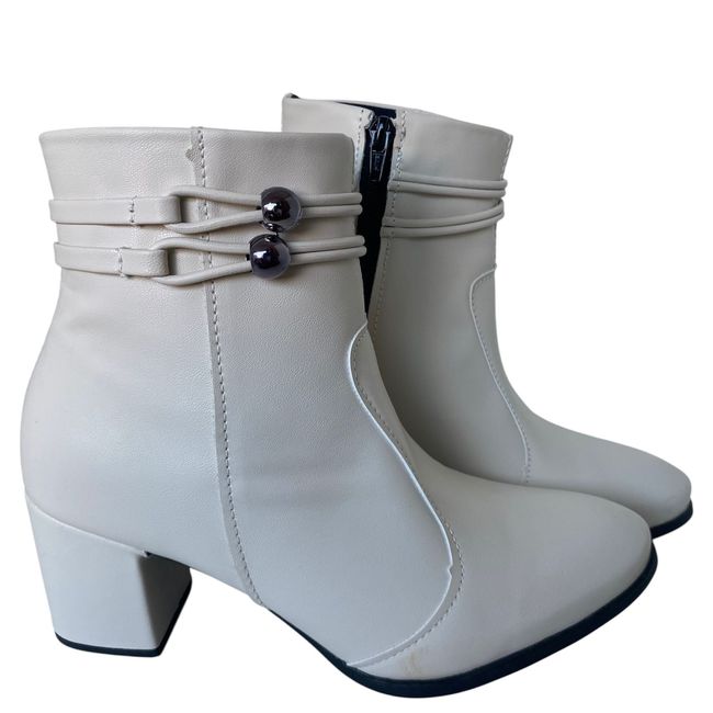 Bota Feminina Sozo Off White - Ref357 - LEPETI 