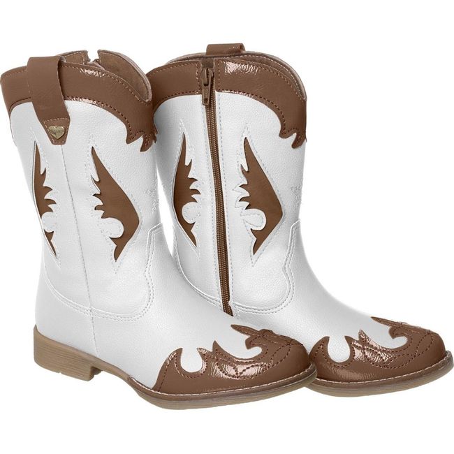 Bota Infantil Xua Xua Feminina Texana Branca/Avelã... - LEPETI 
