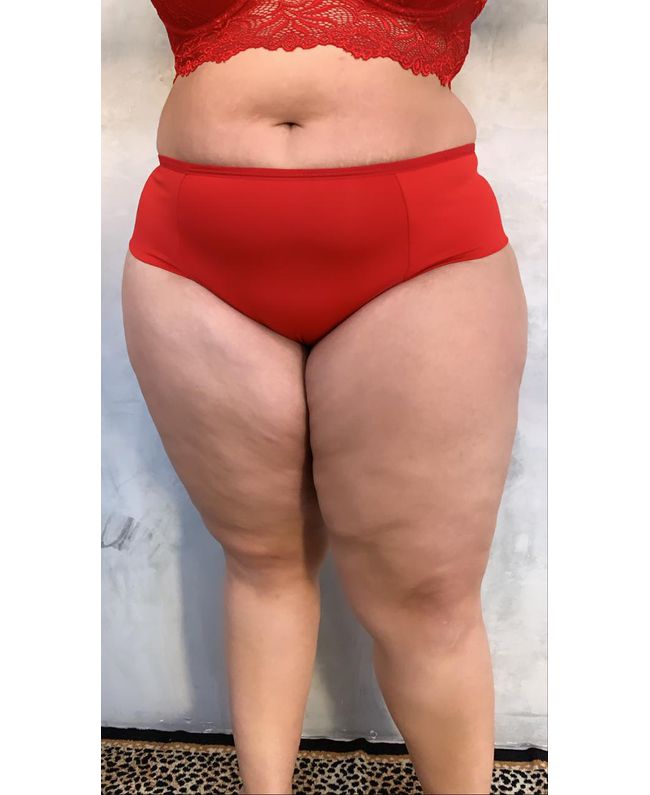Calcinha Plus Size Fio Duplo com Vies vermelha tradicional 026.02